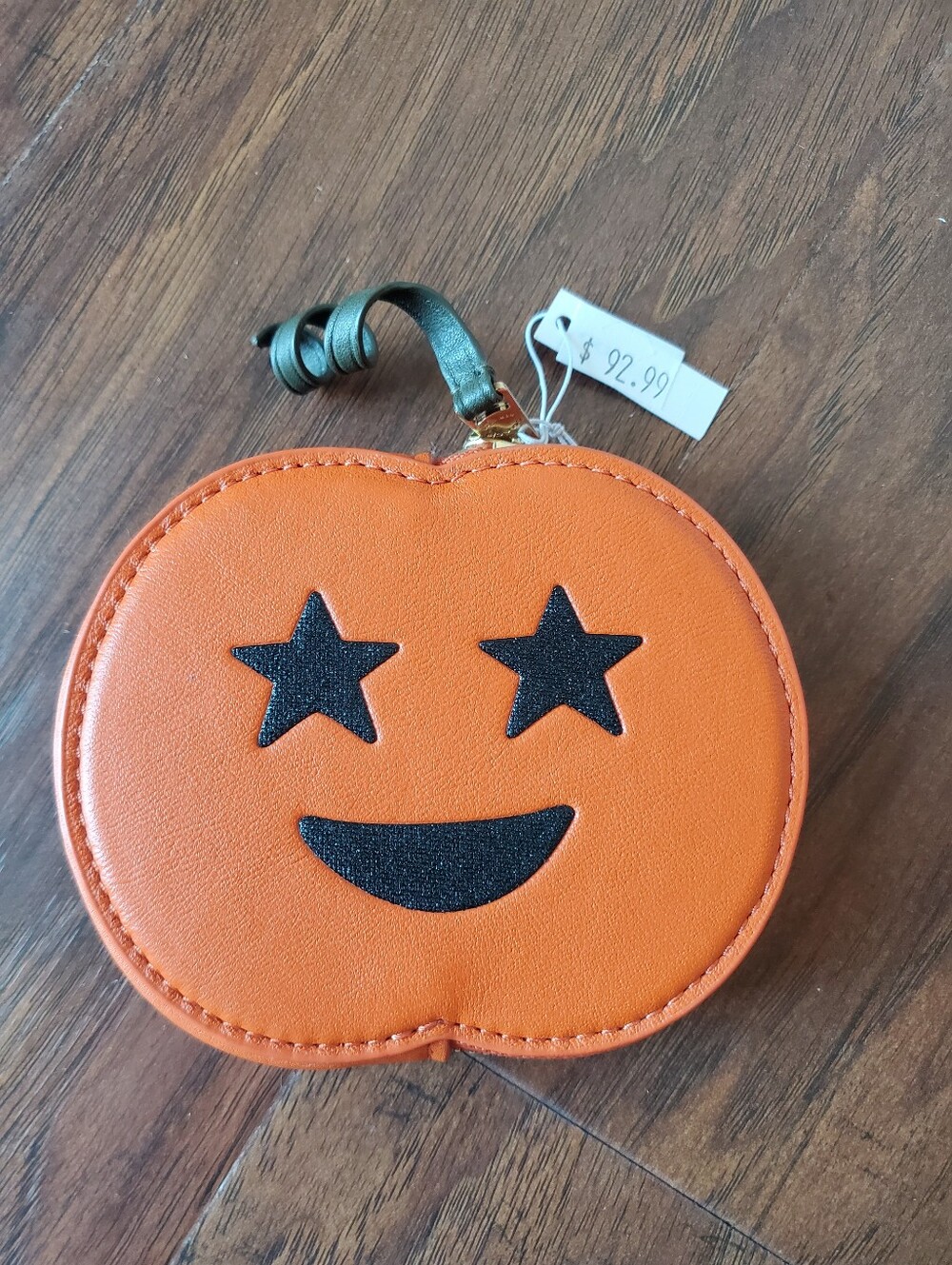 Coach Halloween Jack O Lantern Zip Coin Card Case Orange Leather 4160 New
